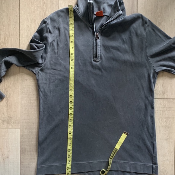 Boss Hugo Boss- XL gray lightweight pullover soft 3/4 zip up - Picture 7 of 8